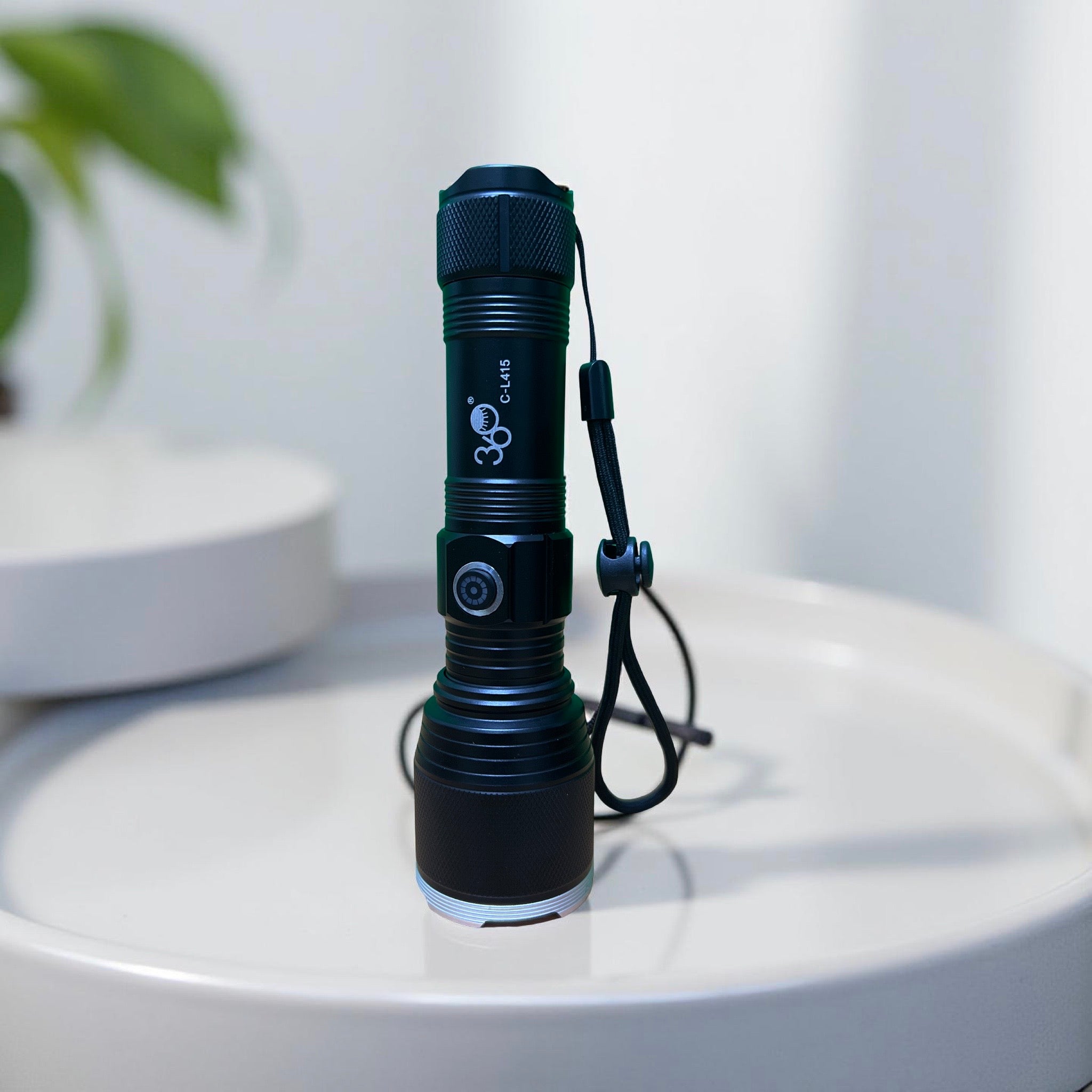360 C-L415 USB LED Rechargeable Flashlight (P90) – 2 PCS Combo, Aluminium Alloy Body, Super Bright 8000 Lumens, 1-Year Warranty