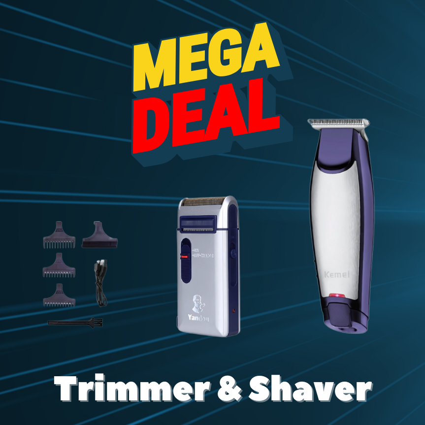 Kemei Trimmer & Yandou Shaver Combo - Grooming Set