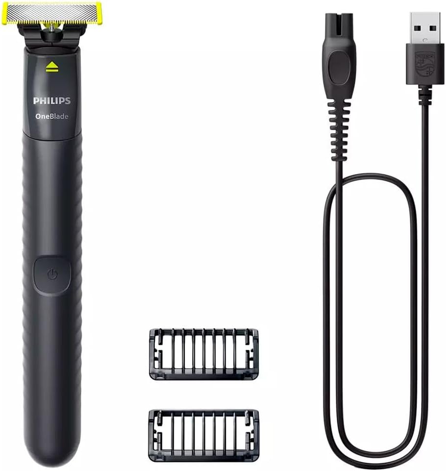 Philips OneBlade Face Hybrid Trimmer & Shaver QP1424/10 – Dual Protection, Wet & Dry Use, USB Rechargeable