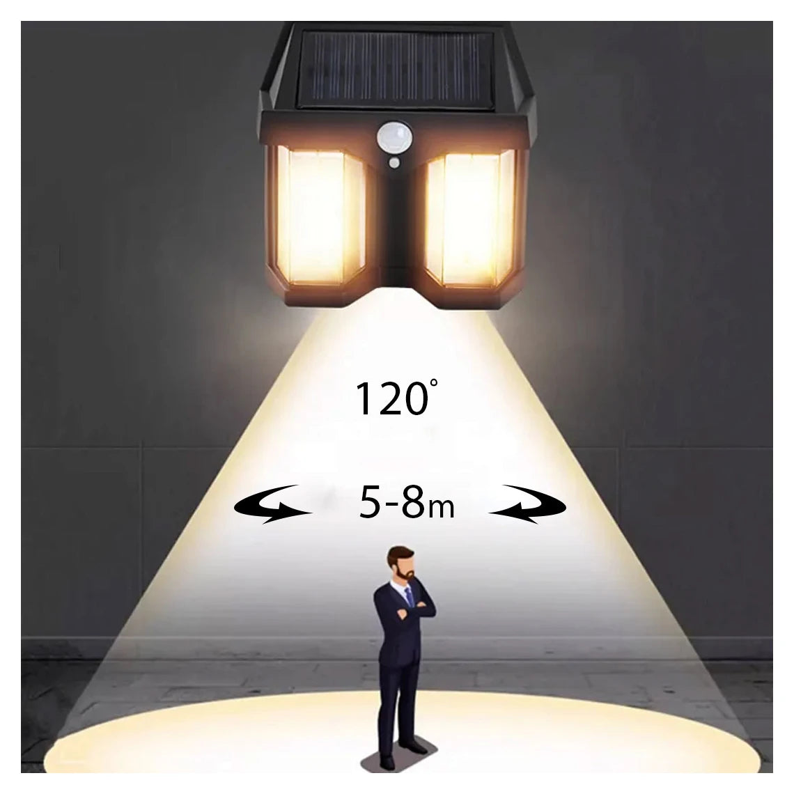 CL-228 Outdoor Solar Wall Lamp – Motion Sensor & Waterproof LED Light