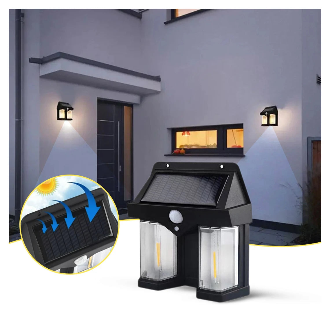 CL-228 Outdoor Solar Wall Lamp – Motion Sensor & Waterproof LED Light